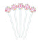 Girly Monsters White Plastic 7" Stir Stick - Round - Fan View