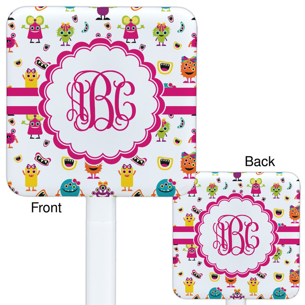 Girly Monsters White Plastic Stir Stick - Double Sided - Approval