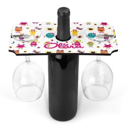 Girly Monsters Wine Bottle & Glass Holder (Personalized)
