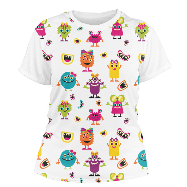 Custom Girly Monsters Women's Crew T-Shirt - 2X Large