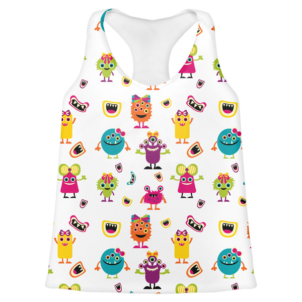 Custom Girly Monsters Womens Racerback Tank Top - Large