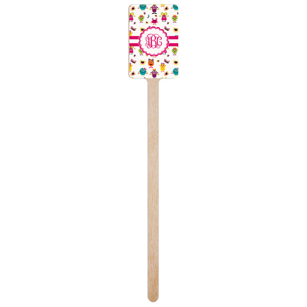Girly Monsters Wooden 6.25" Stir Stick - Rectangular - Single Stick