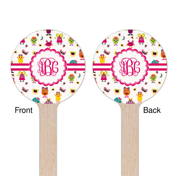 Girly Monsters Wooden 6" Stir Stick - Round - Double Sided - Front & Back