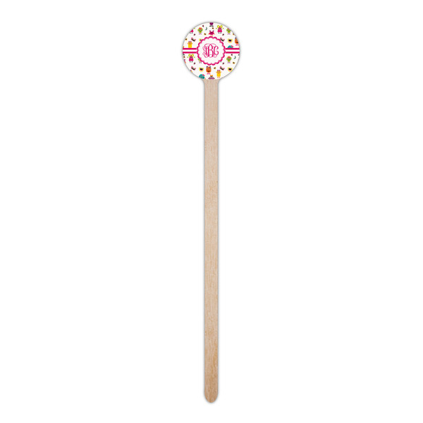Girly Monsters Wooden 6" Stir Stick - Round - Single Stick