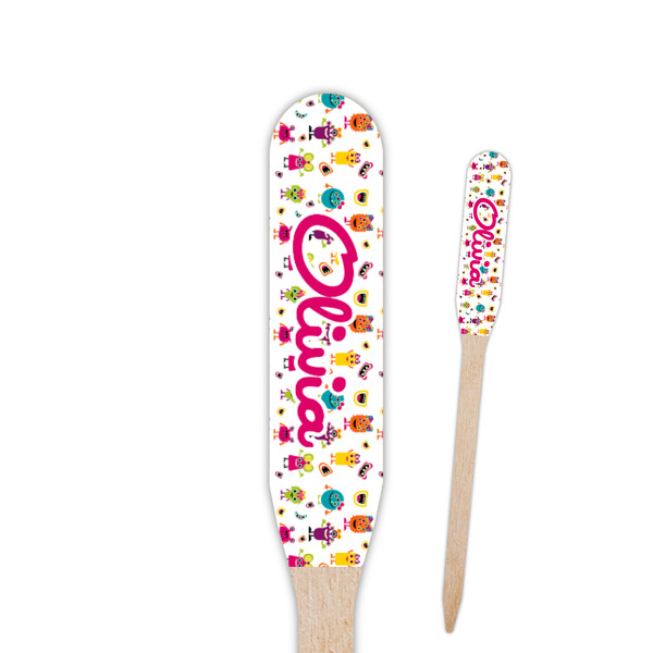 Custom Girly Monsters Paddle Wooden Food Picks (Personalized)