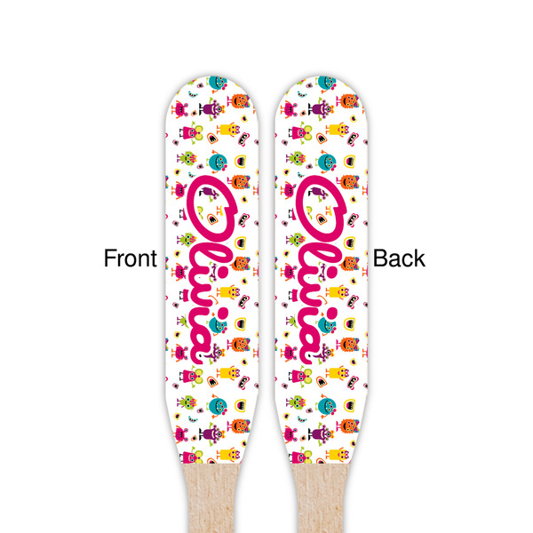 Girly Monsters Wooden Food Pick - Paddle - Double Sided - Front & Back