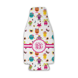Girly Monsters Zipper Bottle Cooler (Personalized)