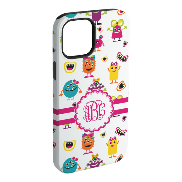 Custom Girly Monsters iPhone Case - Rubber Lined (Personalized)