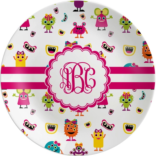 Custom Girly Monsters Melamine Plate (Personalized)