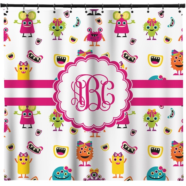 Custom Girly Monsters Shower Curtain - 71" x 74" (Personalized)