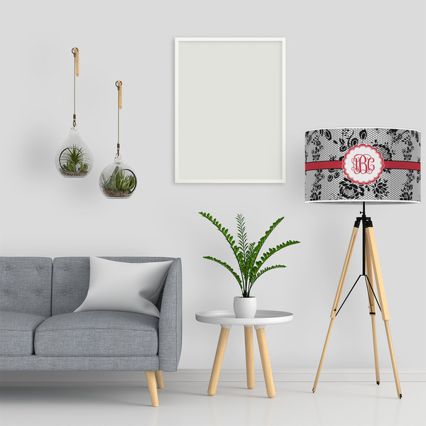 Black Lace 12" Drum Lampshade - LIFESTYLE