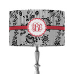 Black Lace 12" Drum Lamp Shade - Fabric (Personalized)
