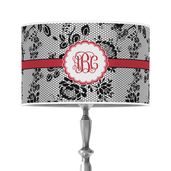 Custom Black Lace 12" Drum Lamp Shade - Poly-film (Personalized)