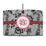 Black Lace 12" Drum Pendant Lamp - Fabric (Personalized)