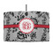 Black Lace 12" Drum Pendant Lamp - Fabric (Personalized)