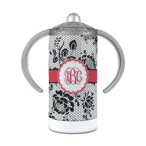 Custom Black Lace 12 oz Stainless Steel Sippy Cup (Personalized)