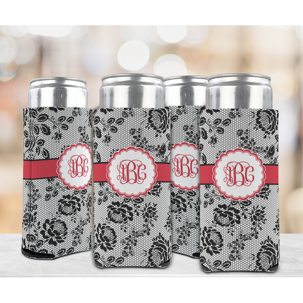 Black Lace 12oz Tall Can Sleeve - Set of 4 - LIFESTYLE