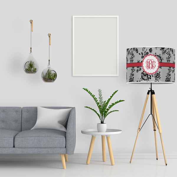 Black Lace 16" Drum Lampshade - LIFESTYLE