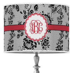 Black Lace 16" Drum Lamp Shade - Poly-film (Personalized)