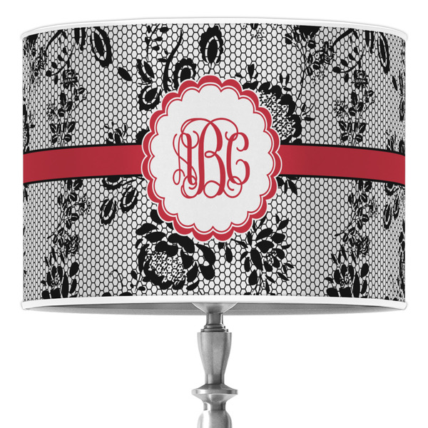 Custom Black Lace 16" Drum Lamp Shade - Poly-film (Personalized)
