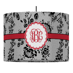 Black Lace Drum Pendant Lamp (Personalized)