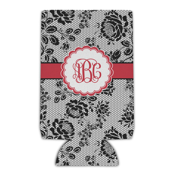 Custom Black Lace Can Cooler (16 oz) (Personalized)