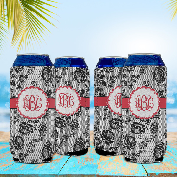 Black Lace 16oz Can Sleeve - Set of 4 - LIFESTYLE