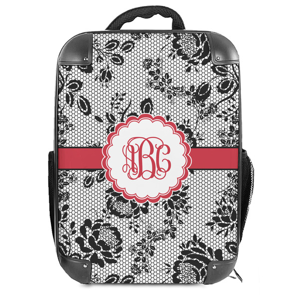 Custom Black Lace Hard Shell Backpack (Personalized)