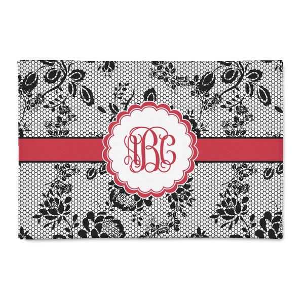 Custom Black Lace 2' x 3' Patio Rug (Personalized)