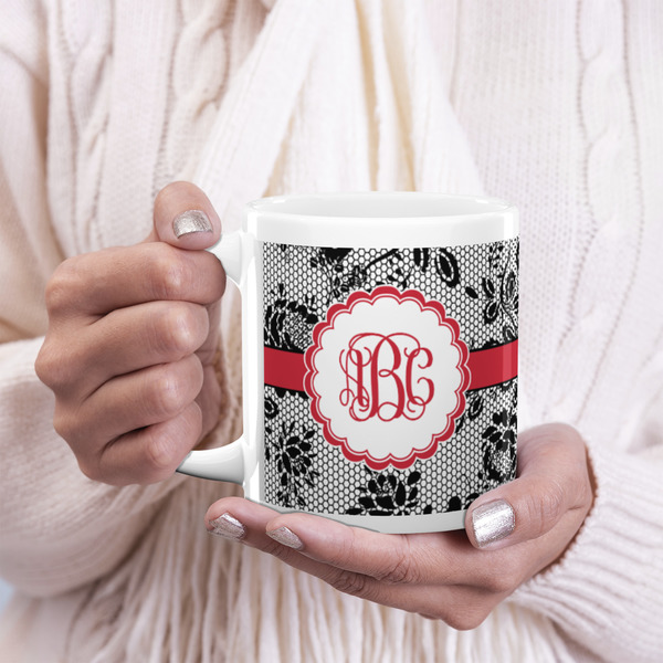 Black Lace 20oz Coffee Mug - LIFESTYLE