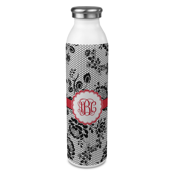 Custom Black Lace 20oz Stainless Steel Water Bottle - Full Print (Personalized)