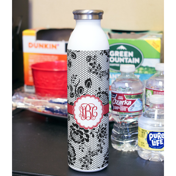Black Lace 20oz Water Bottles - Full Print - In Context