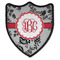 Black Lace Iron On Shield Patch B w/ Monogram