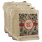 Black Lace 3 Reusable Cotton Grocery Bags - Front View