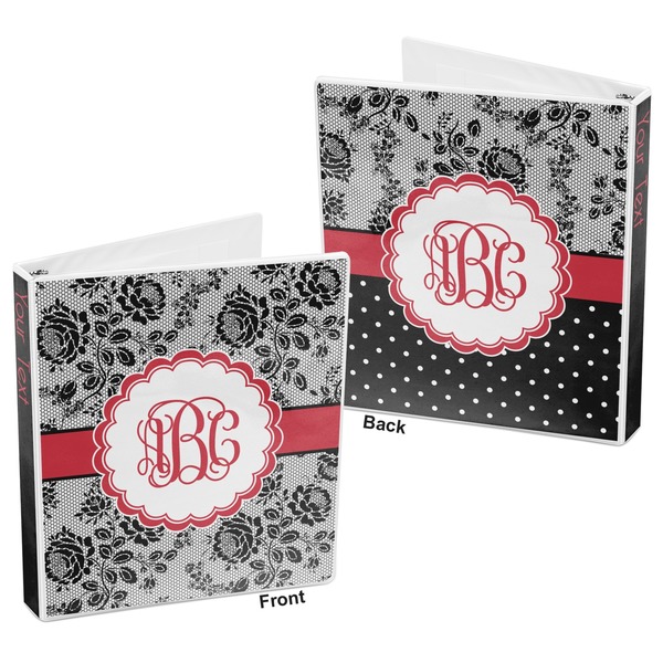 Black Lace 3-Ring Binder Front and Back