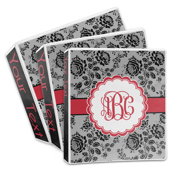 Custom Black Lace 3-Ring Binder (Personalized)