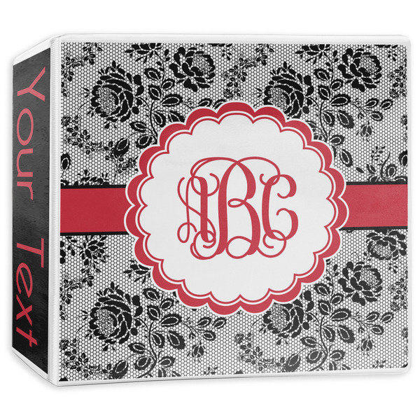 Custom Black Lace 3-Ring Binder - 3 inch (Personalized)
