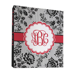 Black Lace 3 Ring Binder - Full Wrap - 1" (Personalized)