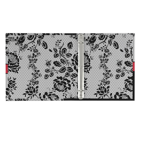 Black Lace 3 Ring Binders - Full Wrap - 1" - OPEN INSIDE