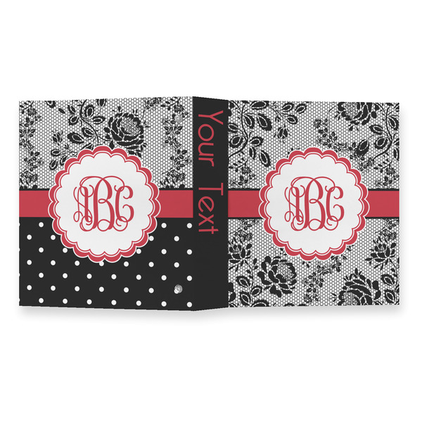 Black Lace 3 Ring Binders - Full Wrap - 1" - OPEN OUTSIDE