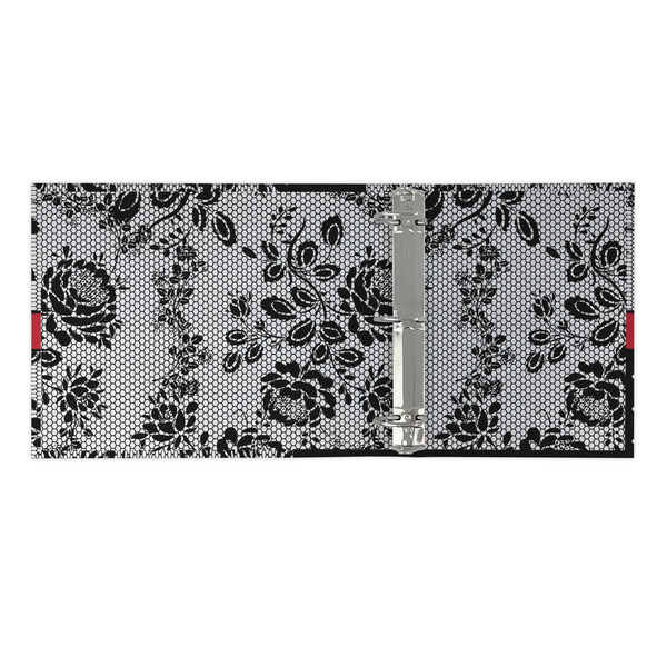 Black Lace 3 Ring Binders - Full Wrap - 2" - OPEN INSIDE