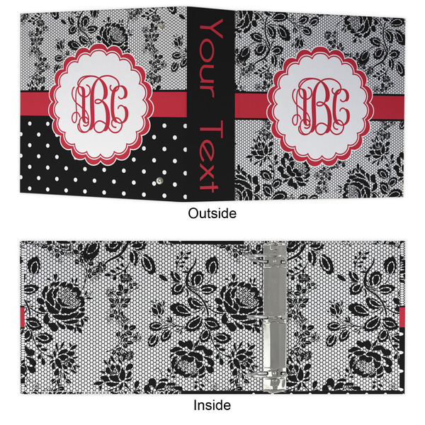 Black Lace 3 Ring Binders - Full Wrap - 3" - APPROVAL
