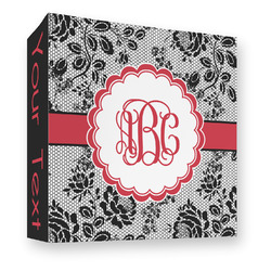Black Lace 3 Ring Binder - Full Wrap - 3" (Personalized)