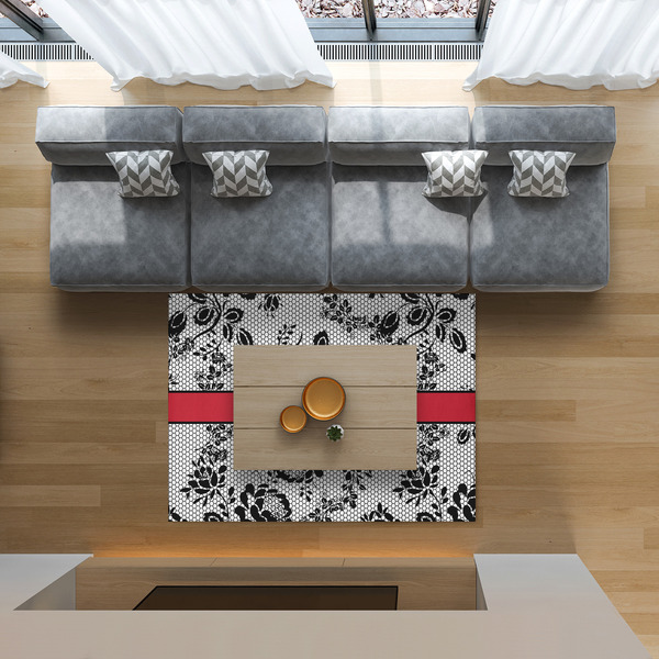 Black Lace 5'x7' Indoor Area Rugs - IN CONTEXT