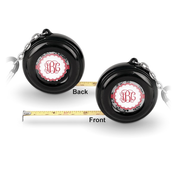 Black Lace 6-Ft Pocket Tape Measure with Carabiner Hook - Front and Back