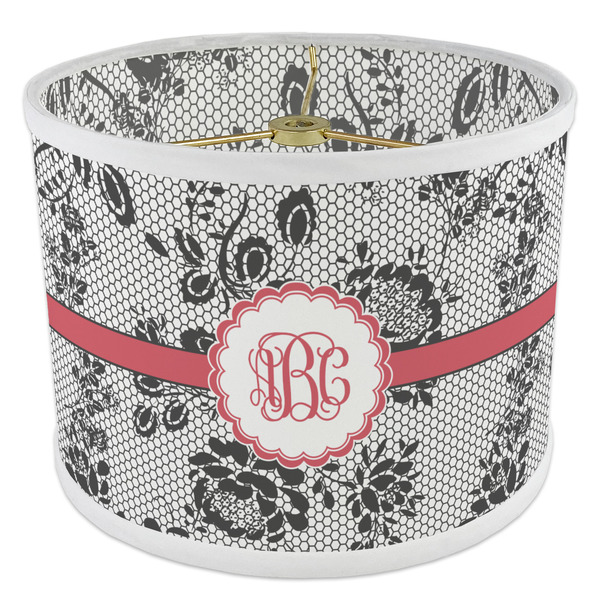 Black Lace 8" Drum Lampshade - ANGLE Poly-Film