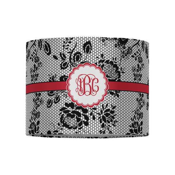 Black Lace 8" Drum Lampshade - FRONT (Fabric)