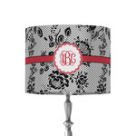 Black Lace 8" Drum Lamp Shade - Fabric (Personalized)