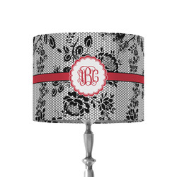 Black Lace 8" Drum Lamp Shade - Fabric (Personalized)
