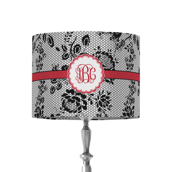 Custom Black Lace 8" Drum Lamp Shade - Fabric (Personalized)